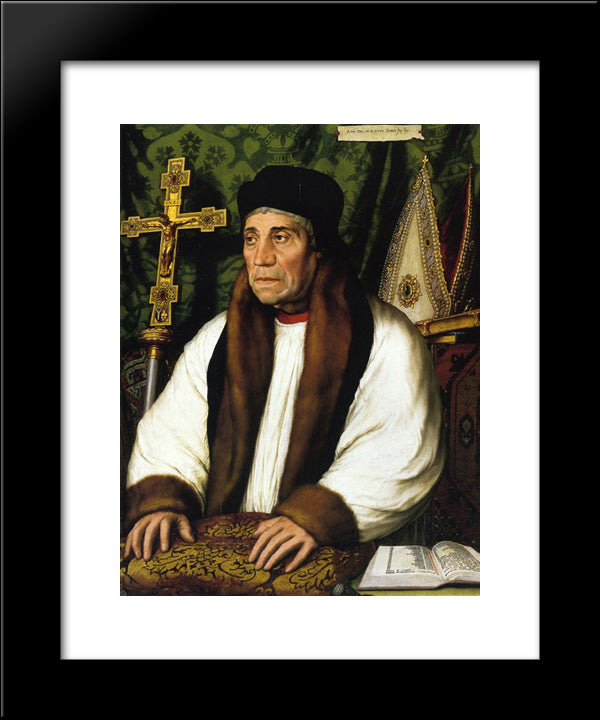 Portrait Of William Warham, Archbishop Of Canberbury 20x24 Black Modern Wood Framed Art Print Poster by Holbein the Younger, Hans