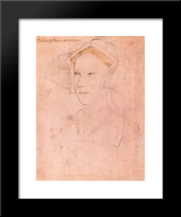 Queen Mary I Tudor 20x24 Black Modern Wood Framed Art Print Poster by Holbein the Younger, Hans