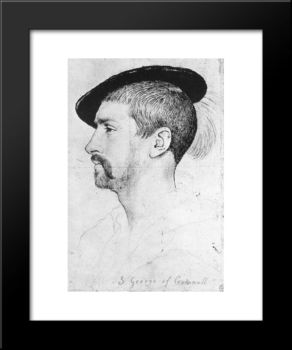 Simon George Of Quocote 20x24 Black Modern Wood Framed Art Print Poster by Holbein the Younger, Hans