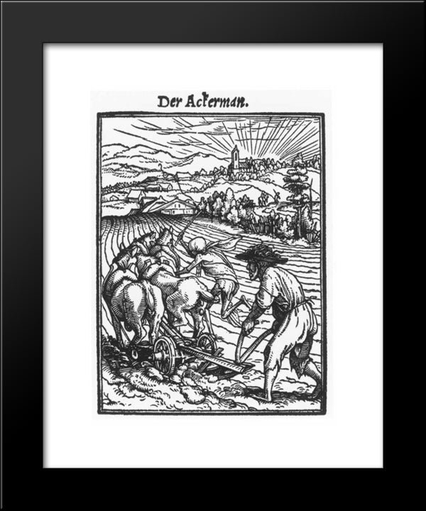The Plowman 20x24 Black Modern Wood Framed Art Print Poster by Holbein the Younger, Hans