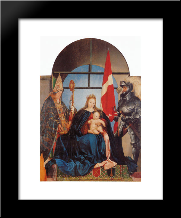The Solothurn Madonna 20x24 Black Modern Wood Framed Art Print Poster by Holbein the Younger, Hans