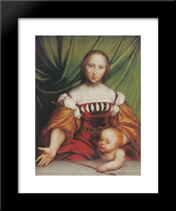 Venus And Amor 20x24 Black Modern Wood Framed Art Print Poster by Holbein the Younger, Hans