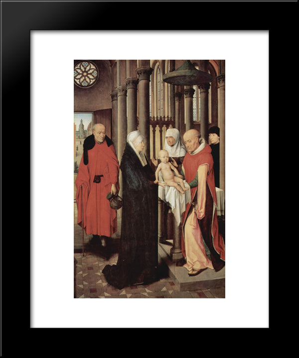 Adoration Of The Magi Right Wing Of Triptych, Depicting The Presentation In The Temple, C.1470-72 (Oil On Panel) 20x24 Black Modern Wood Framed Art Print Poster by Memling, Hans