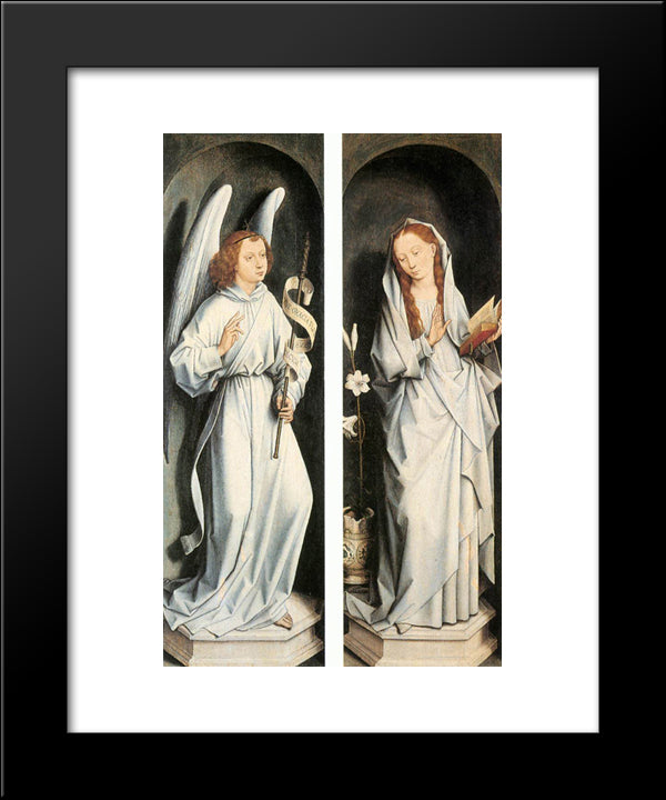 Annunciation 20x24 Black Modern Wood Framed Art Print Poster by Memling, Hans