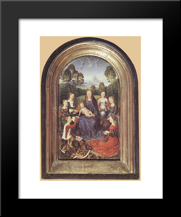 Diptych Of Jean De Cellier (Detail) 20x24 Black Modern Wood Framed Art Print Poster by Memling, Hans