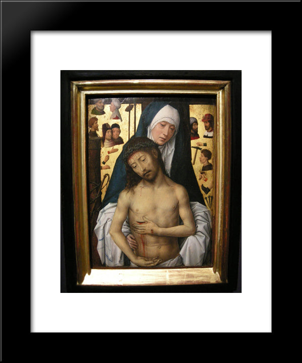 Ecce Homo In The Arms Of The Virgin 20x24 Black Modern Wood Framed Art Print Poster by Memling, Hans