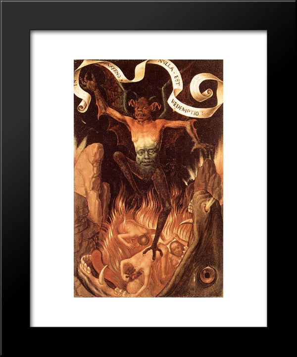 Hell 20x24 Black Modern Wood Framed Art Print Poster by Memling, Hans