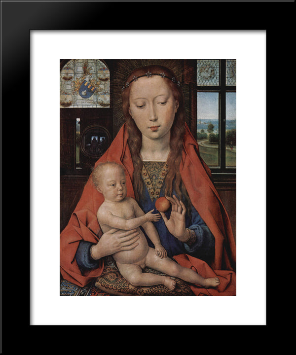 Madonna And Child, From The Diptych Of Maerten Van Nieuwenhove 20x24 Black Modern Wood Framed Art Print Poster by Memling, Hans