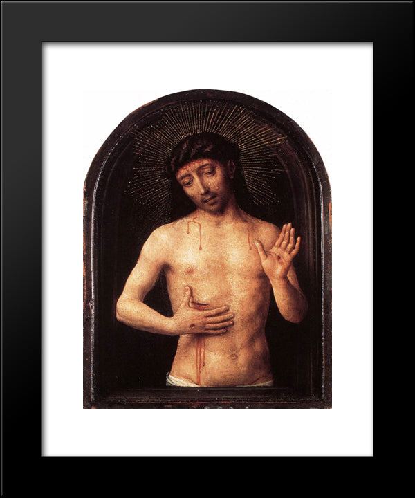 Man Of Sorrows 20x24 Black Modern Wood Framed Art Print Poster by Memling, Hans