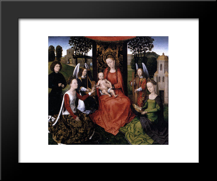 Mystic Marriage Of St Catherine 20x24 Black Modern Wood Framed Art Print Poster by Memling, Hans