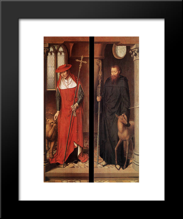 Passion (Greverade) Altarpiece-(Closed) 20x24 Black Modern Wood Framed Art Print Poster by Memling, Hans
