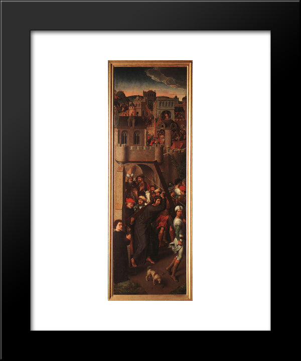 Passion (Greverade) Altarpiece (Left Wing) 20x24 Black Modern Wood Framed Art Print Poster by Memling, Hans