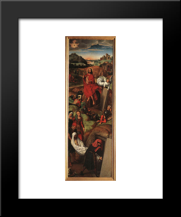 Passion (Greverade) Altarpiece (Right Wing) 20x24 Black Modern Wood Framed Art Print Poster by Memling, Hans