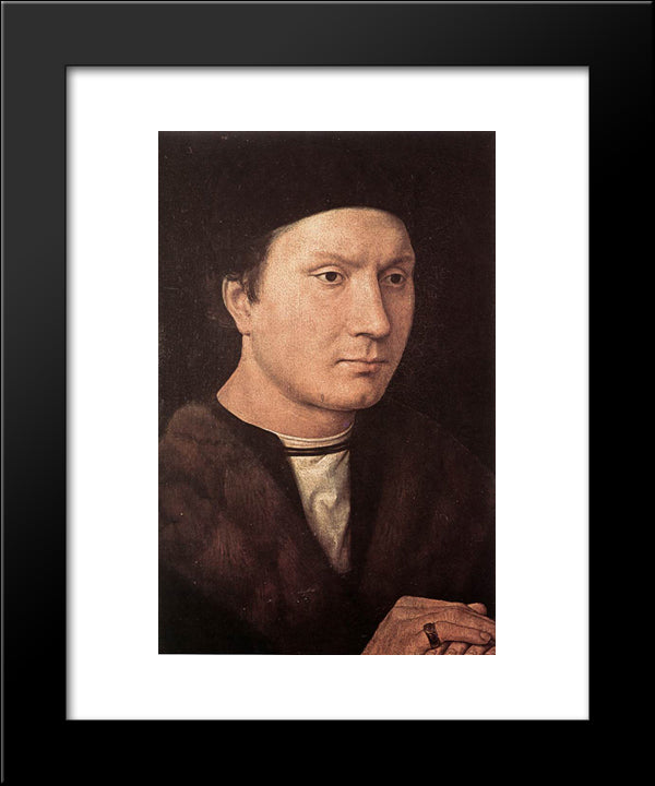 Portrait Of A Man 20x24 Black Modern Wood Framed Art Print Poster by Memling, Hans