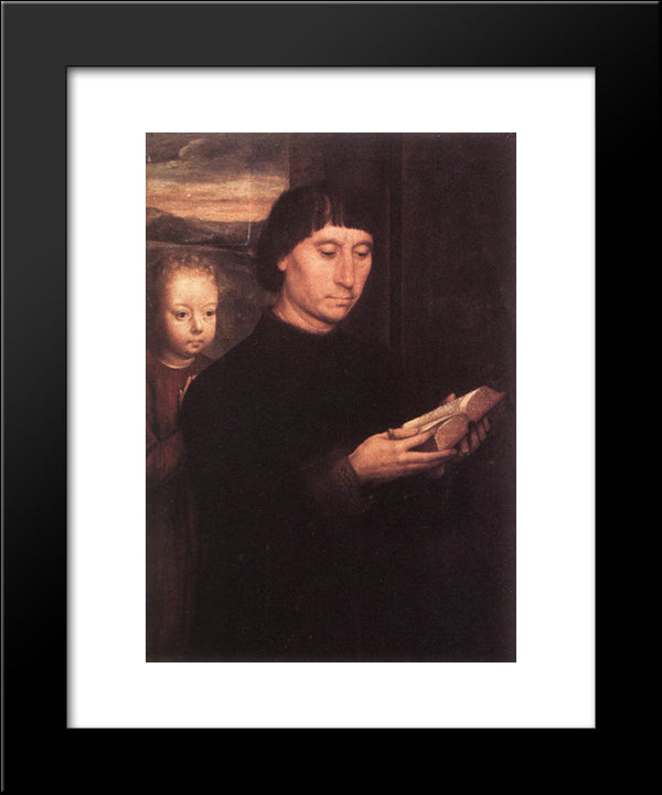 Portrait Of A Reading Man 20x24 Black Modern Wood Framed Art Print Poster by Memling, Hans