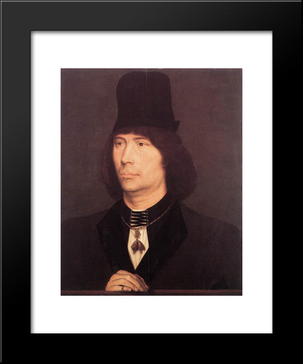 Portrait Of Anthony Of Burgundy 20x24 Black Modern Wood Framed Art Print Poster by Memling, Hans