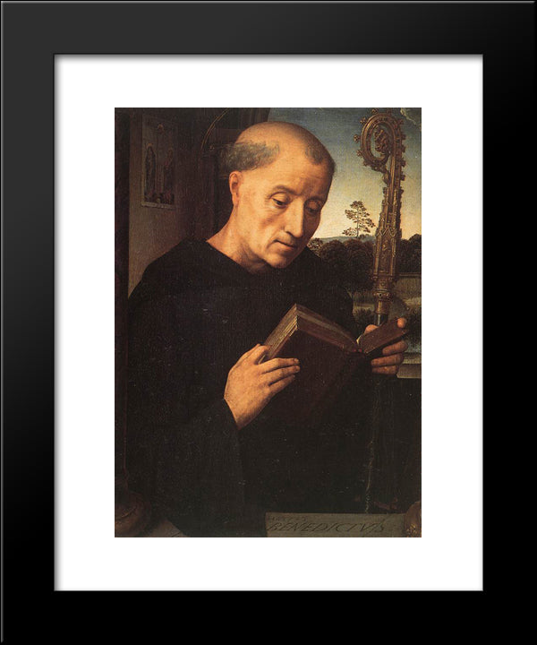 Portrait Of Benedetto Di Tommaso Portinari 20x24 Black Modern Wood Framed Art Print Poster by Memling, Hans