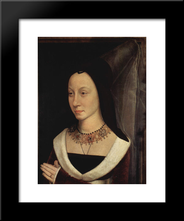 Portrait Of Maria Maddalena Portinari 20x24 Black Modern Wood Framed Art Print Poster by Memling, Hans