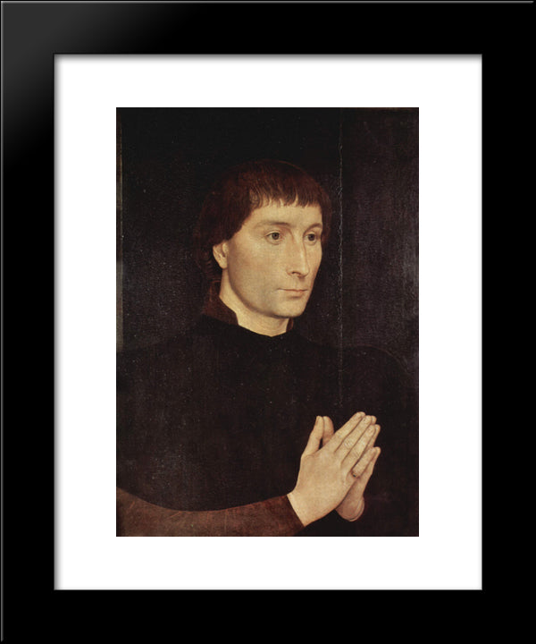 Portrait Of Tommaso Portinari 20x24 Black Modern Wood Framed Art Print Poster by Memling, Hans