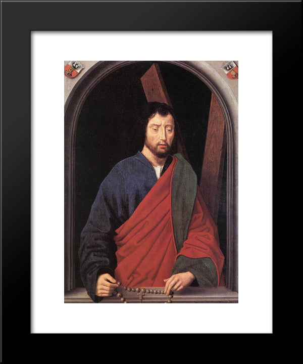 St. Andrew (Left Wing Of A Diptych, Reverse) 20x24 Black Modern Wood Framed Art Print Poster by Memling, Hans