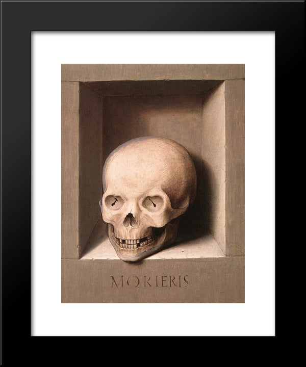 St. John And Veronica Diptych (Reverse Of The Left Wing) 20x24 Black Modern Wood Framed Art Print Poster by Memling, Hans