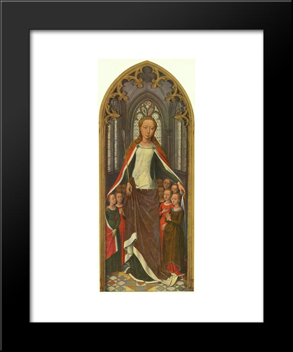 St. Ursula And Her Companions, From The Reliquary Of St. Ursula 20x24 Black Modern Wood Framed Art Print Poster by Memling, Hans