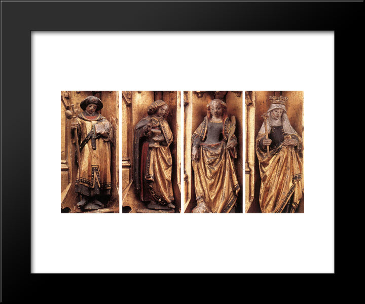 St. Ursula Shrine Figures 20x24 Black Modern Wood Framed Art Print Poster by Memling, Hans