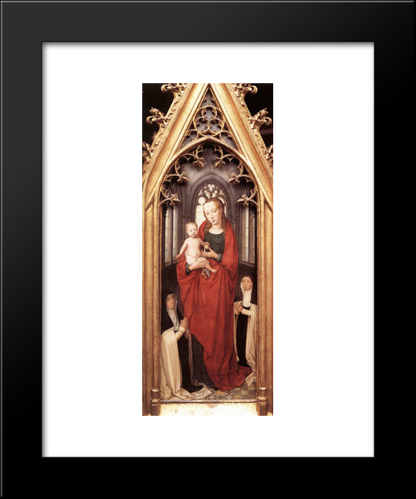 St. Ursula Shrine Virgin And Child 20x24 Black Modern Wood Framed Art Print Poster by Memling, Hans