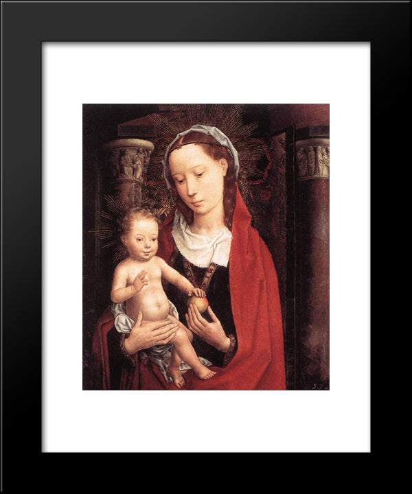 Standing Virgin And Child 20x24 Black Modern Wood Framed Art Print Poster by Memling, Hans
