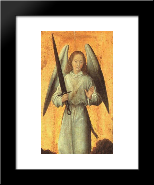 The Archangel Michael 20x24 Black Modern Wood Framed Art Print Poster by Memling, Hans