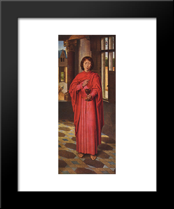 The Donne Triptych Right Wing 20x24 Black Modern Wood Framed Art Print Poster by Memling, Hans