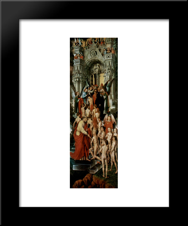 The Last Judgment, Triptych, Left Wing The Blessed At The Gate To Heaven (Paradise) With The St. Peter 20x24 Black Modern Wood Framed Art Print Poster by Memling, Hans