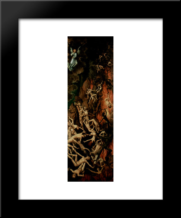 The Last Judgment, Triptych, Right Wing Casting The Damned Into Hell 20x24 Black Modern Wood Framed Art Print Poster by Memling, Hans