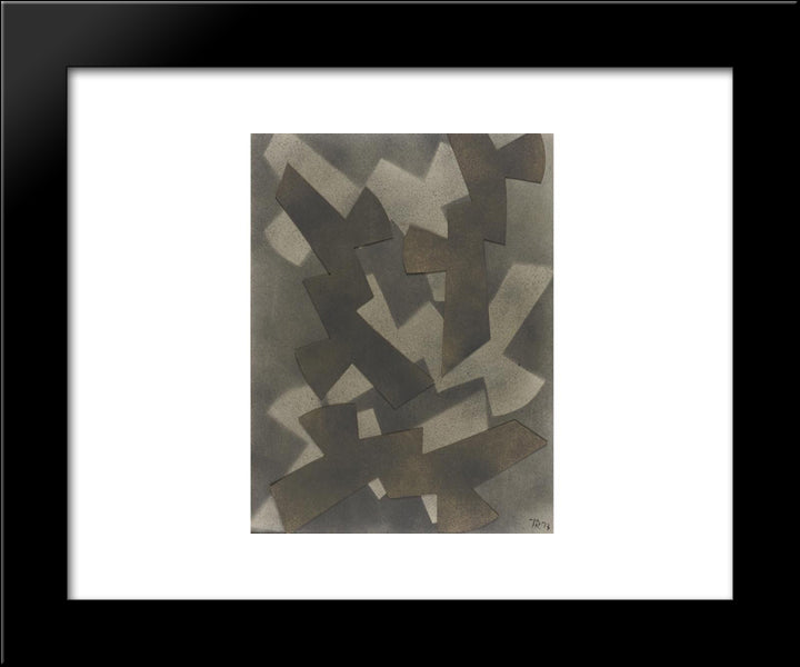 Abstract Composition 20x24 Black Modern Wood Framed Art Print Poster by Richter, Hans