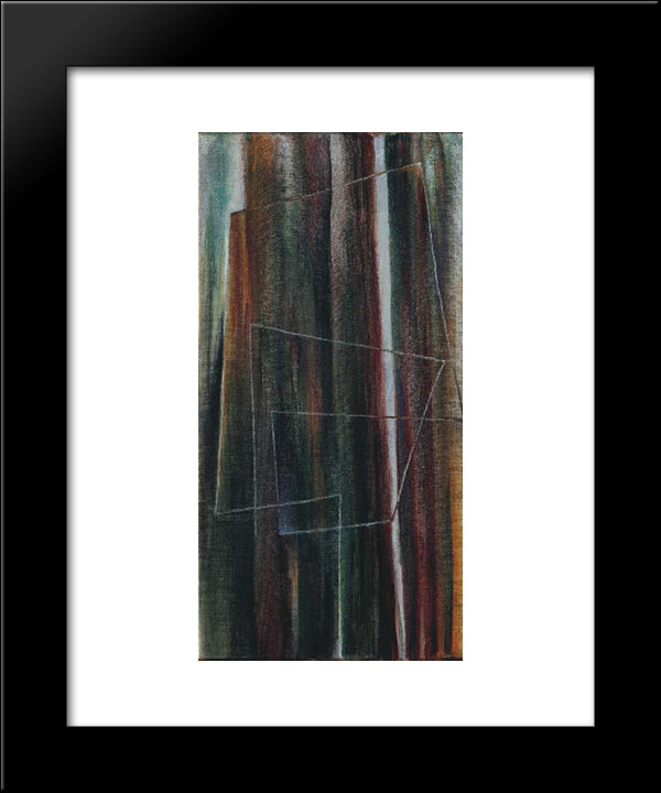 Composizione 20x24 Black Modern Wood Framed Art Print Poster by Richter, Hans