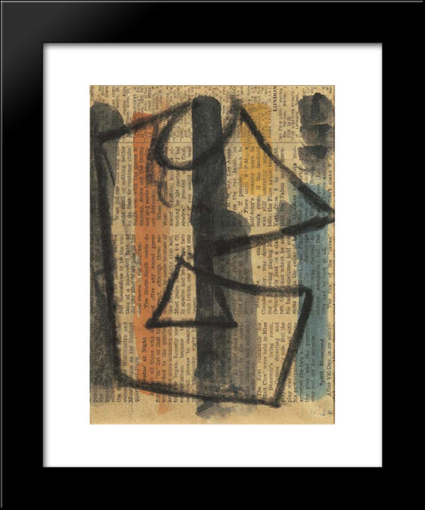 Plakatentwurf 20x24 Black Modern Wood Framed Art Print Poster by Richter, Hans