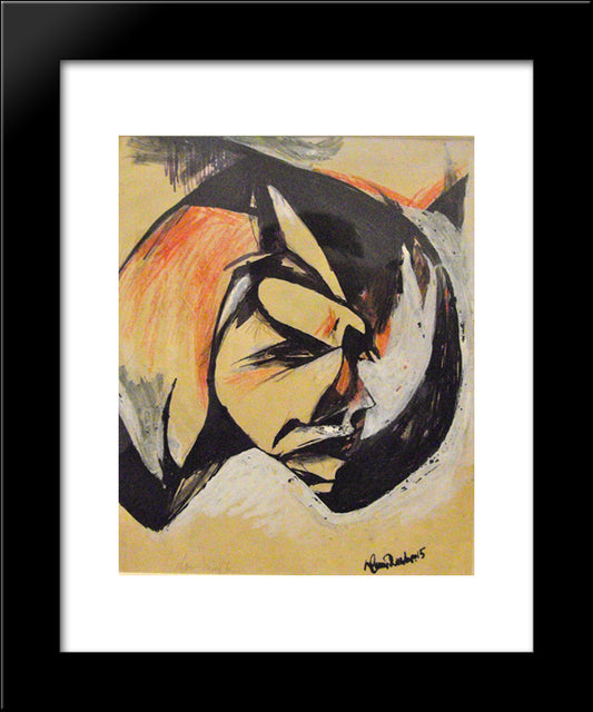 Portrait De Lou Marten 20x24 Black Modern Wood Framed Art Print Poster by Richter, Hans