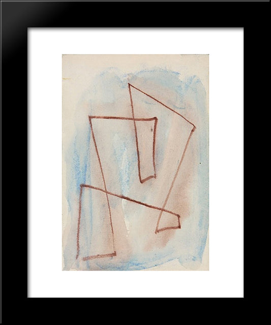 Sketch For Labyrinth - No. 301 20x24 Black Modern Wood Framed Art Print Poster by Richter, Hans