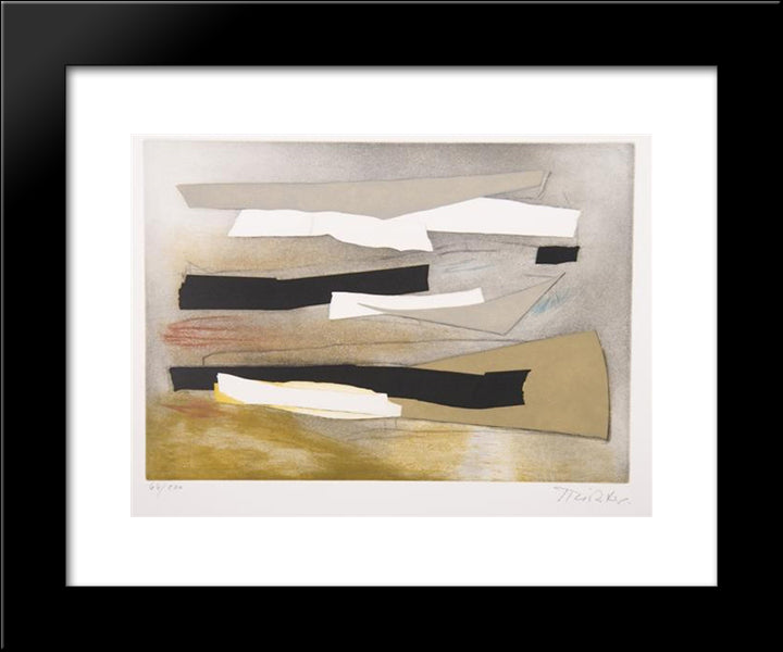 Sur Une Jambe 20x24 Black Modern Wood Framed Art Print Poster by Richter, Hans
