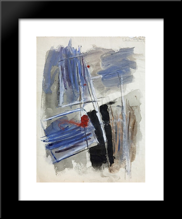 Untitled - No. 817B 20x24 Black Modern Wood Framed Art Print Poster by Richter, Hans