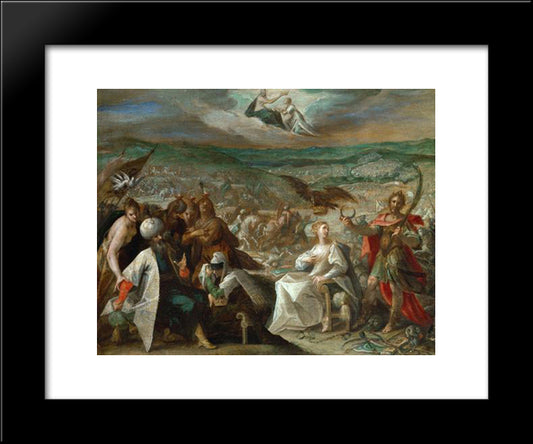 Allegory On The Conquest Of Stuhlweissenburg (Szekesfehervar) 20x24 Black Modern Wood Framed Art Print Poster by Aachen, Hans von