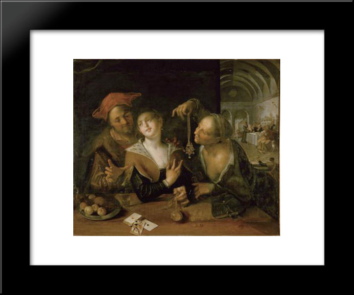 Matchmaking Scene 20x24 Black Modern Wood Framed Art Print Poster by Aachen, Hans von