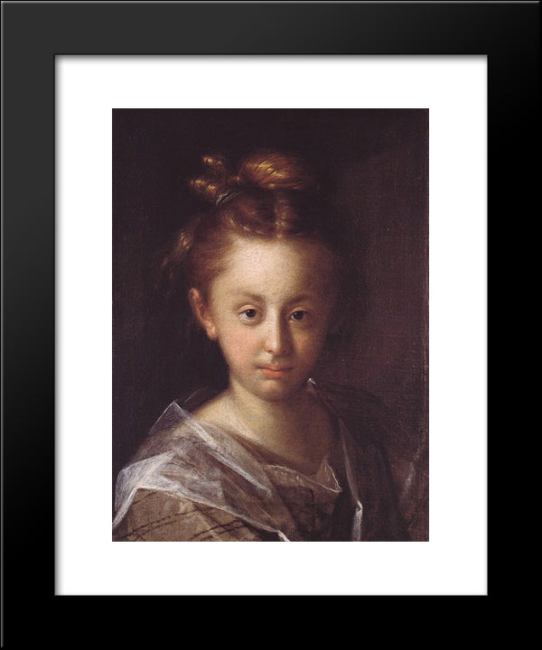 Portrait Of A Girl (Maria Maxmiliana) 20x24 Black Modern Wood Framed Art Print Poster by Aachen, Hans von