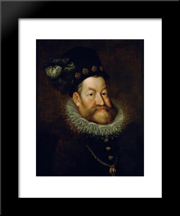 Portrait Of Rudolf Ii, Holy Roman Emperor 20x24 Black Modern Wood Framed Art Print Poster by Aachen, Hans von