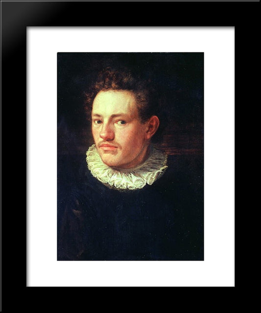 Self-Portrait 20x24 Black Modern Wood Framed Art Print Poster by Aachen, Hans von