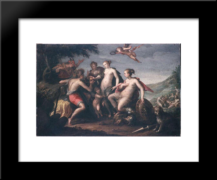 The Judgment Of Paris 20x24 Black Modern Wood Framed Art Print Poster by Aachen, Hans von