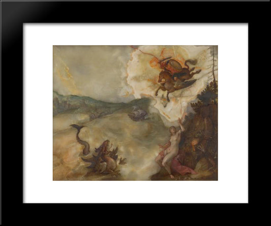 The Liberation Of Andromeda 20x24 Black Modern Wood Framed Art Print Poster by Aachen, Hans von