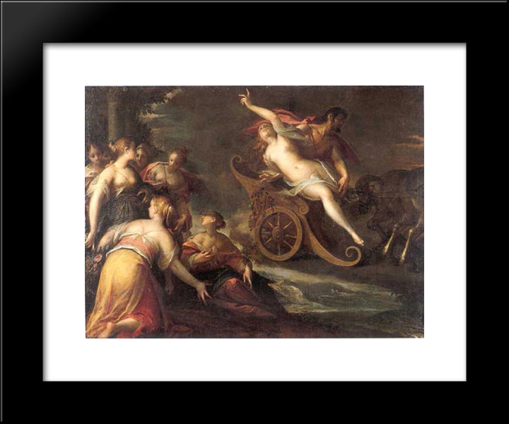 The Rape Of Proserpine 20x24 Black Modern Wood Framed Art Print Poster by Aachen, Hans von