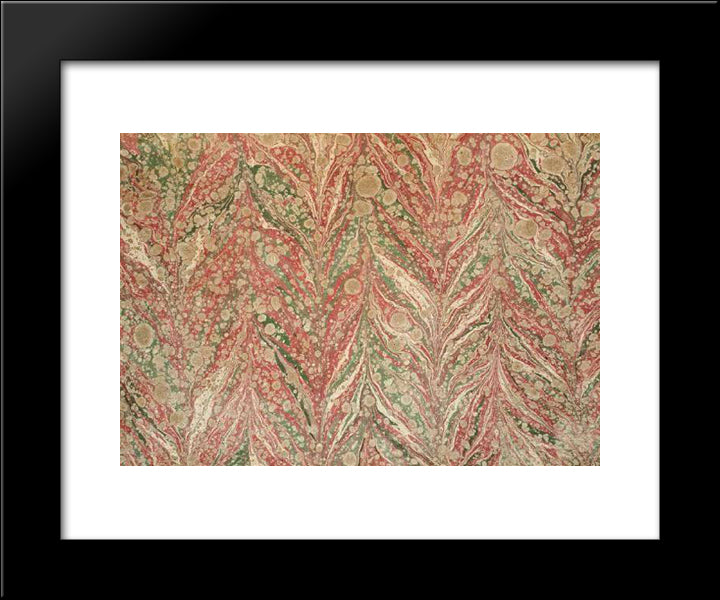 Serpmeli Gelgit Ebru 20x24 Black Modern Wood Framed Art Print Poster by Mehmed Efendi, Hatip