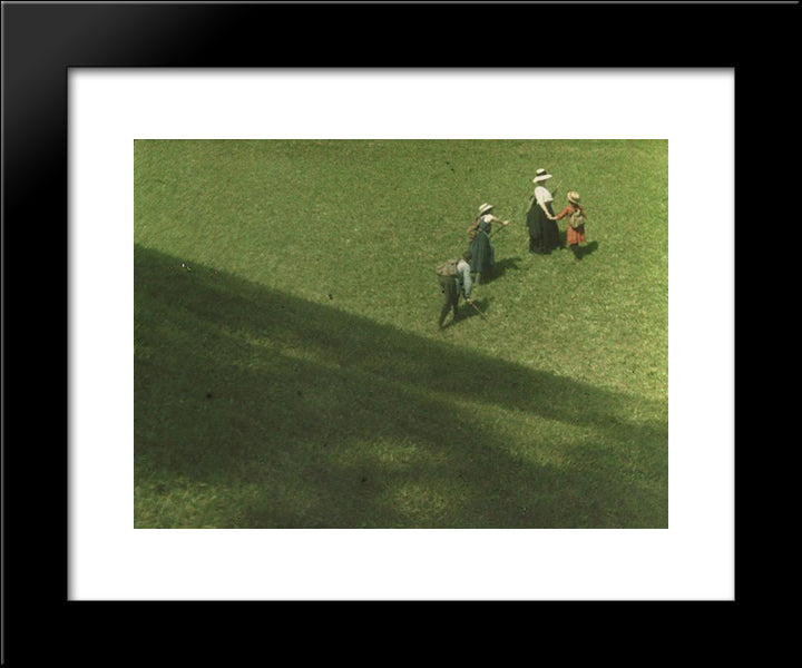 Picnic On A Hill 20x24 Black Modern Wood Framed Art Print Poster by Kuhn, Heinrich